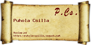 Puhola Csilla névjegykártya